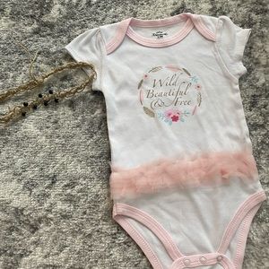 Little Treasures Baby Girl Onesie with Matching Bow